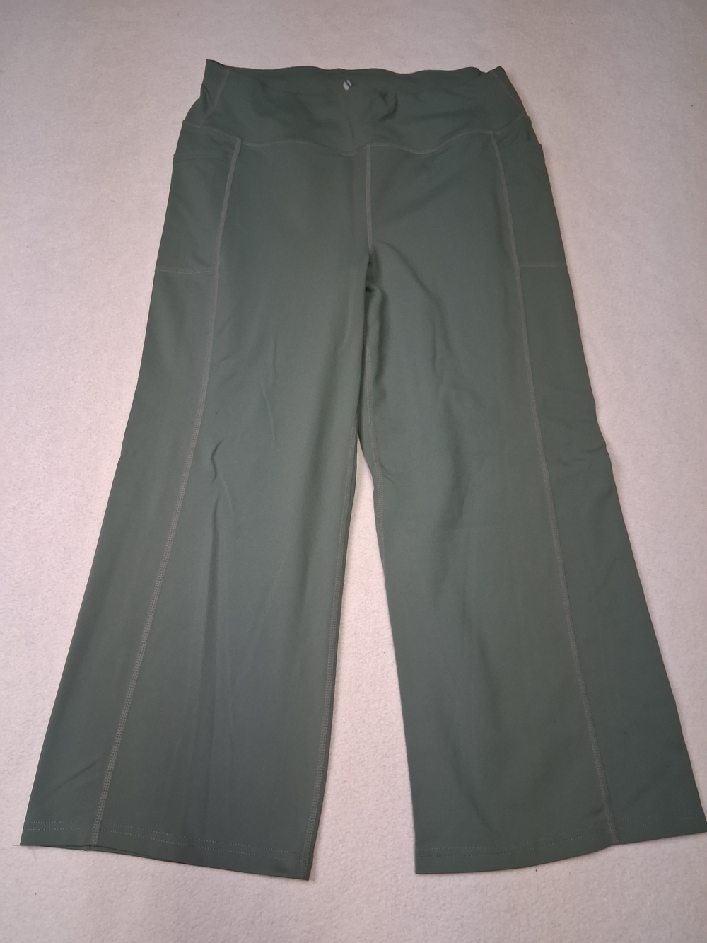 Skechers Olive Green Wide-Leg Active Pull-On Cropped Pants